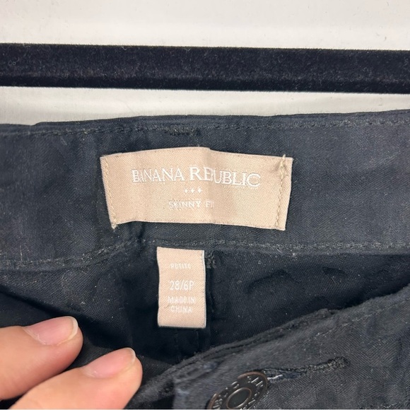 BANANA REPUBLIC skinny fit black metallic cheetah print texture slacks H22 - Picture 7 of 7